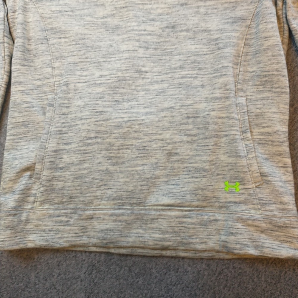 Under Armour Womens ColdGear Storm Hoodie Gray Neon Yellow Semi-Fitted Large - Picture 5 of 16